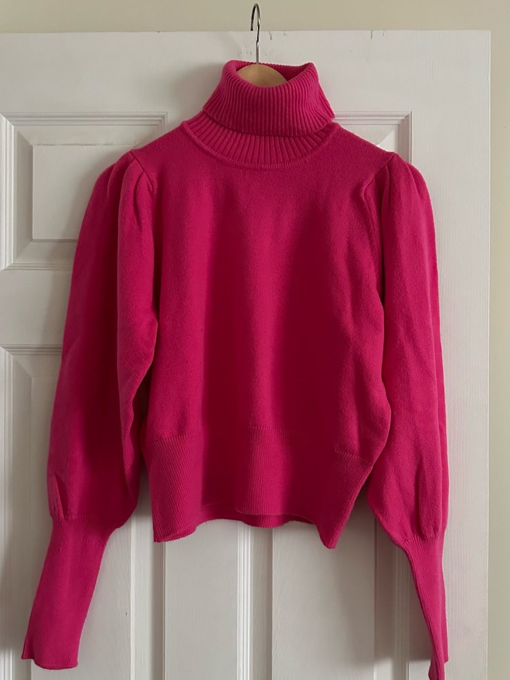 French Connection Vibrant Hot Pink Turtleneck Sweater